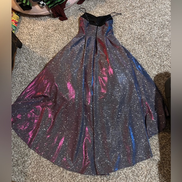 Betsy & Adam Iridescent Princess Prom Dress - Picture 2 of 3